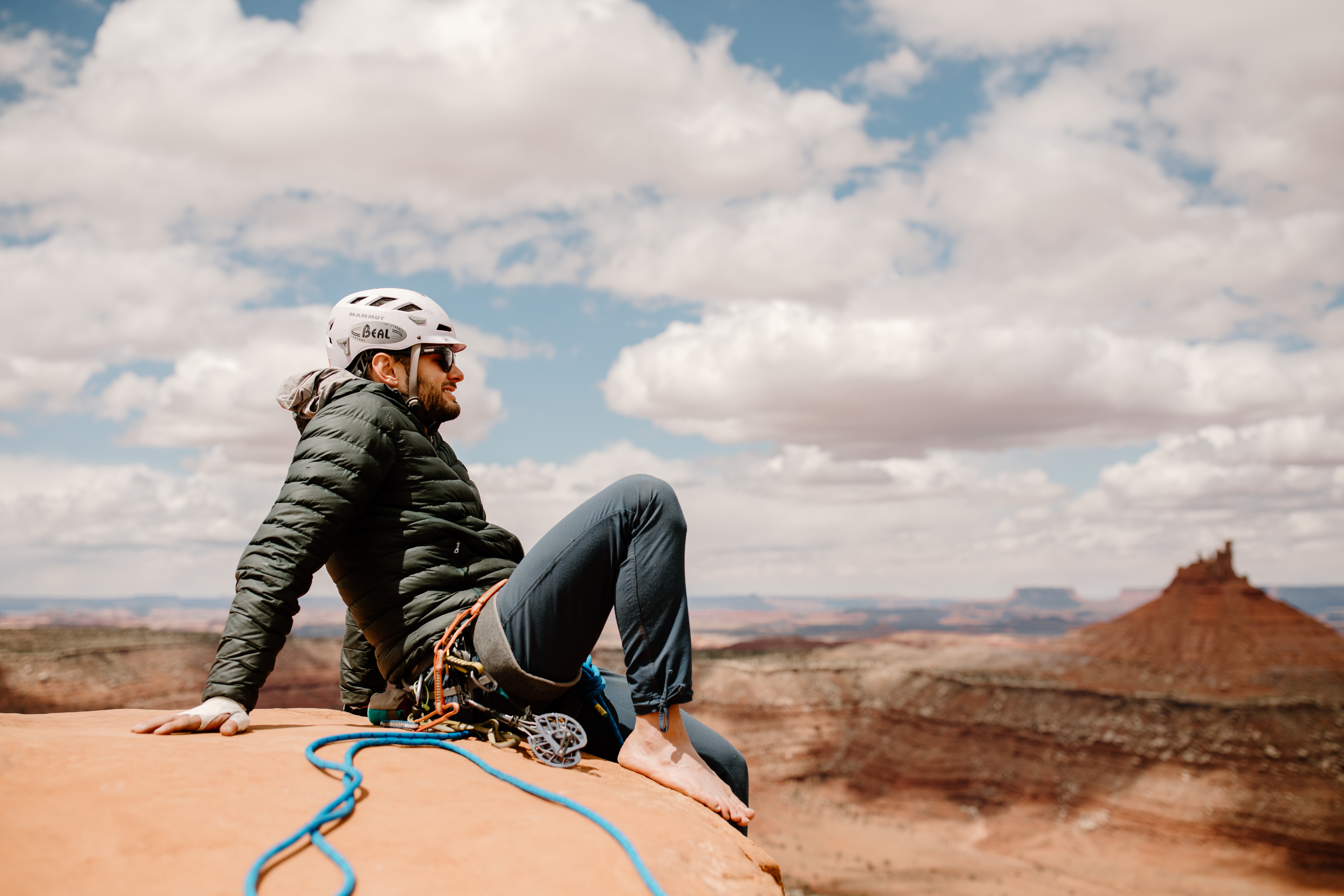 On top of a desert tower, Indian Creek